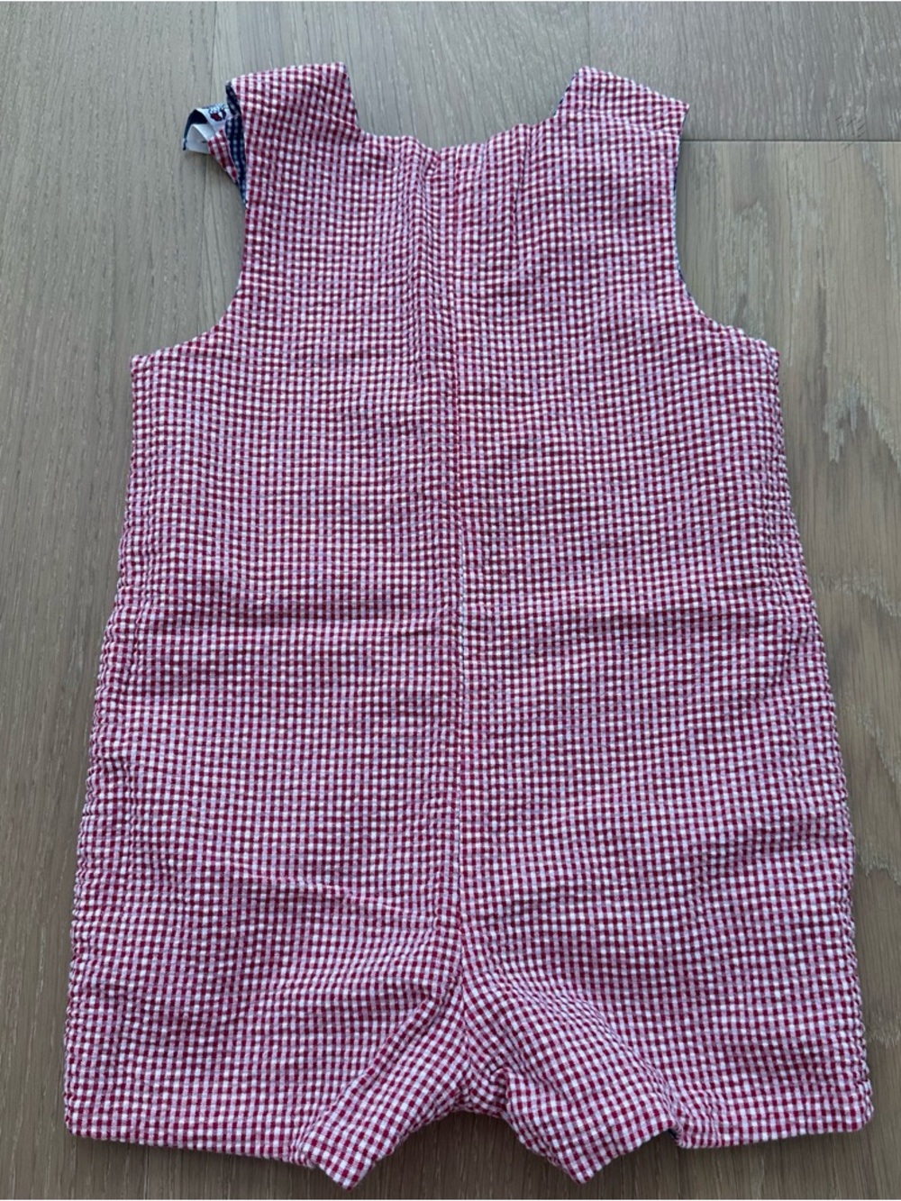 Searsucker Reversible 2T Baby Onesie Boat Firetruck Gingham Summer Lake Beach - Picture 7 of 7